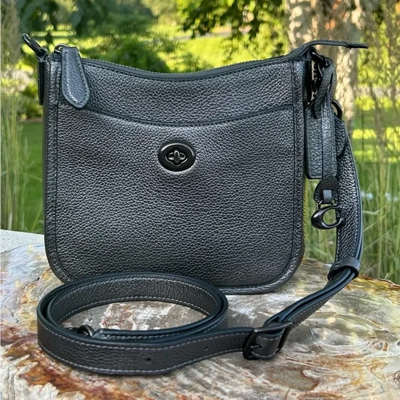 Coach Chaise 19 Crossbody Pewter Metallic Gunmetal EUC - Picture 17 of 17